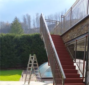 Zváračské práce na exteriérovom schodisku, Záhorská Bystrica